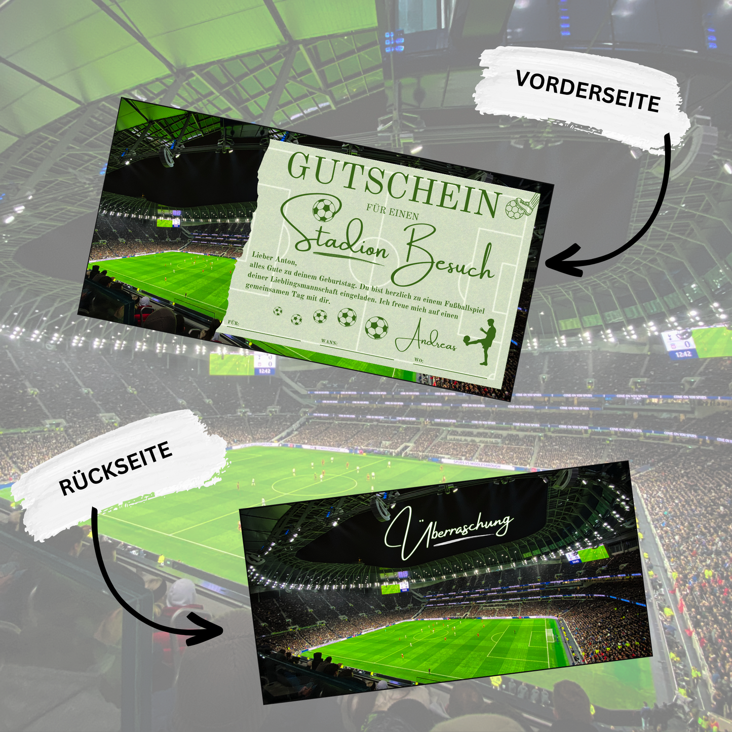 Gutschein - Stadion Besuch Fußballspiel Geschenkgutschein