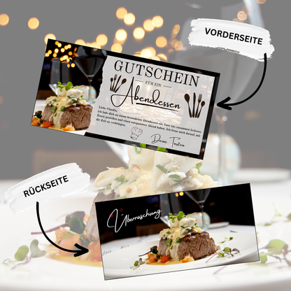 Gutschein - Abendessen Geschenkgutschein Geburtstag