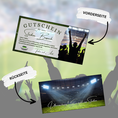 Gutschein - Stadion Besuch Fußballspiel Geschenkgutschein