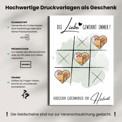 Geldgeschenk - "Die Liebe gewinnt immer" Hochzeitsgeschenkidee