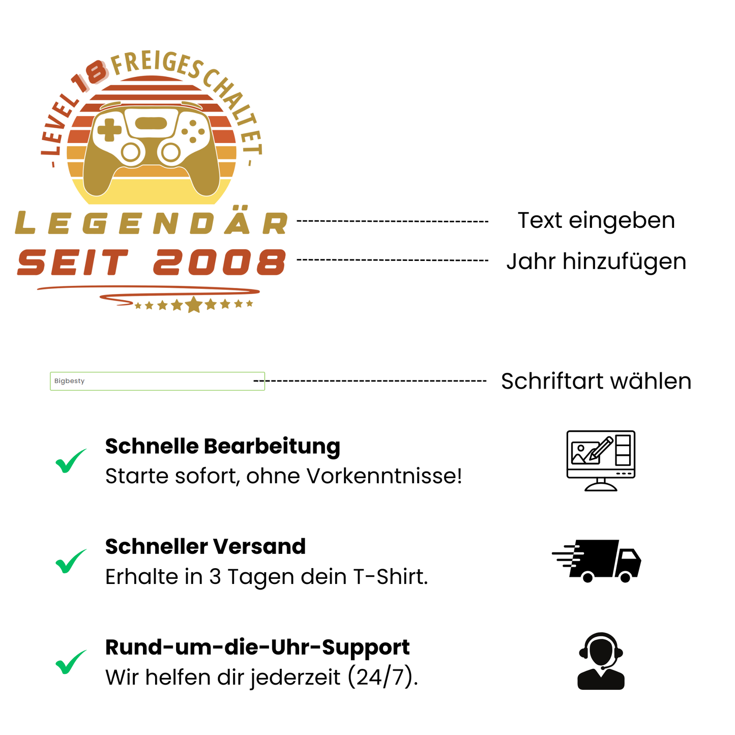 Party-T-Shirt zum 18. Geburtstag Legendär