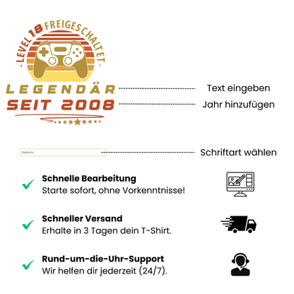 Party-T-Shirt zum 18. Geburtstag Legendär