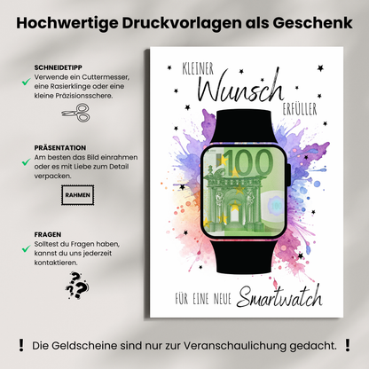 Geldgeschenk - Kleiner Wunscherfüller für eine Smartwatch