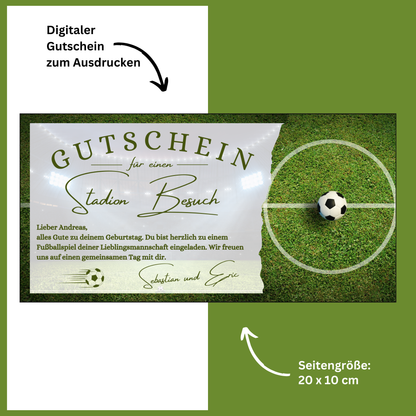 Gutschein - Stadion Besuch Fußballspiel Geschenkgutschein