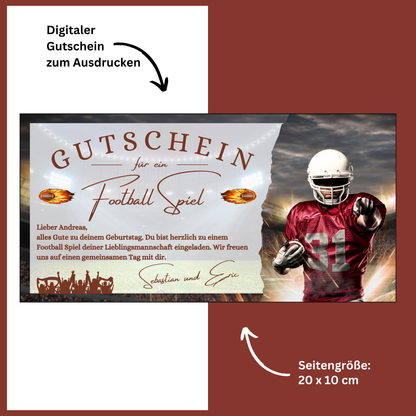 Gutschein - American Football Geschenkgutschein