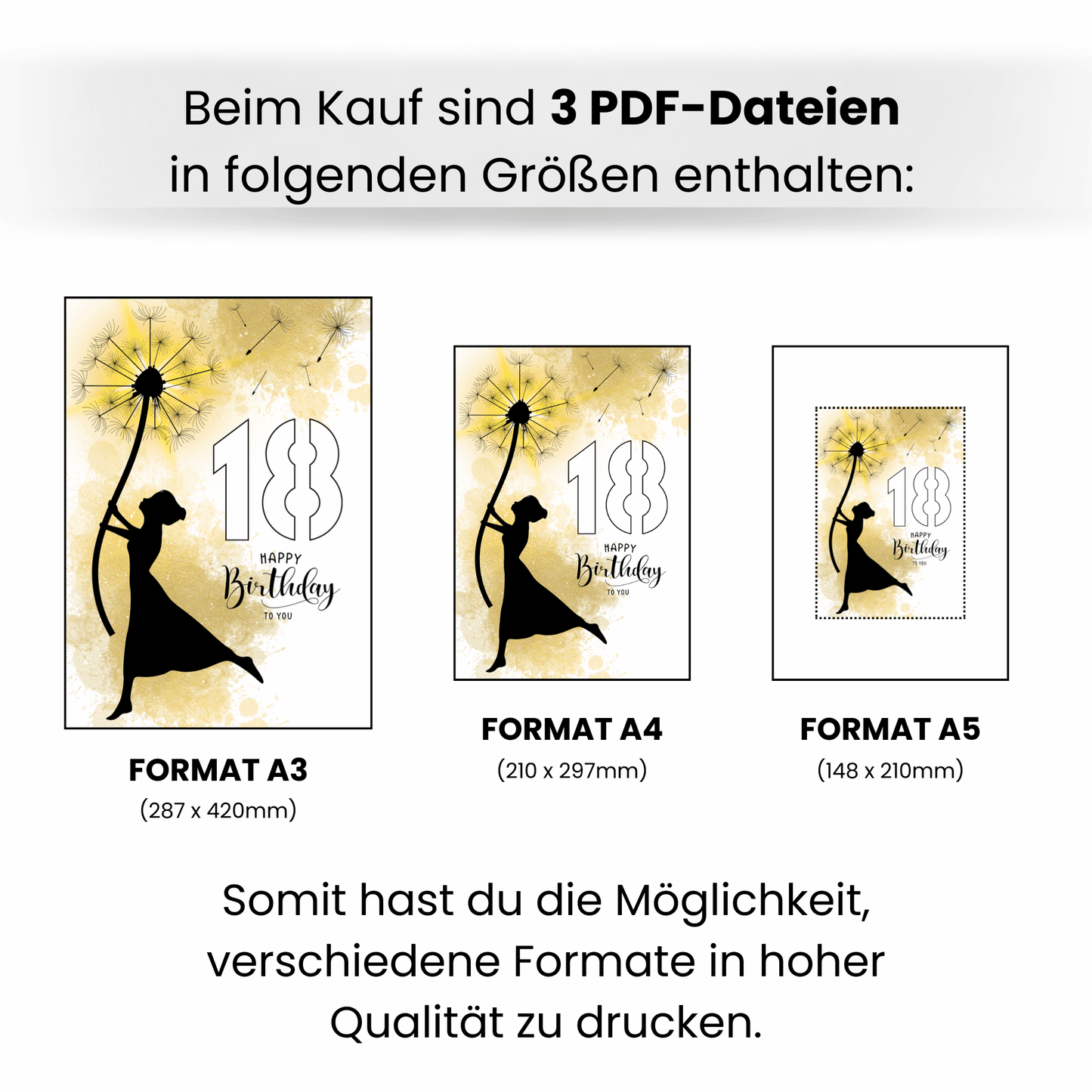 Geldgeschenk - Frau mit Pusteblume als Geschenk zum 18. Geburtstag - eCARD4you