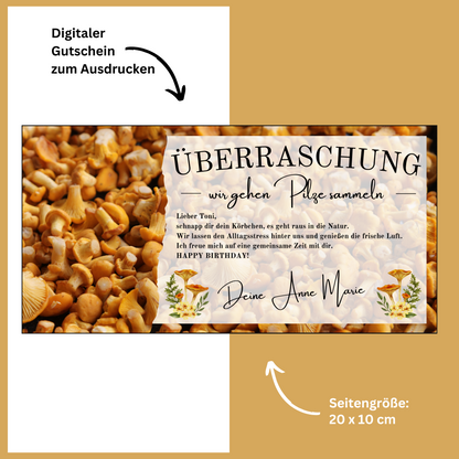 Gutschein - Pilze Geschenkgutschein Geburtstag