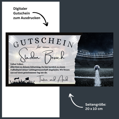 Gutschein - Stadion Besuch Fußballspiel Geschenkgutschein