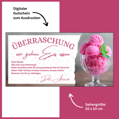 Gutschein - Eis Essen Geschenkgutschein