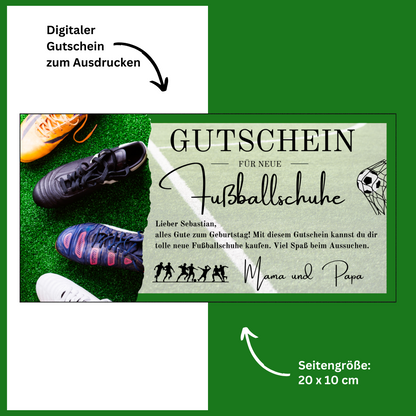 Gutschein - Geschenkgutschein für Neue Fußballschuhe