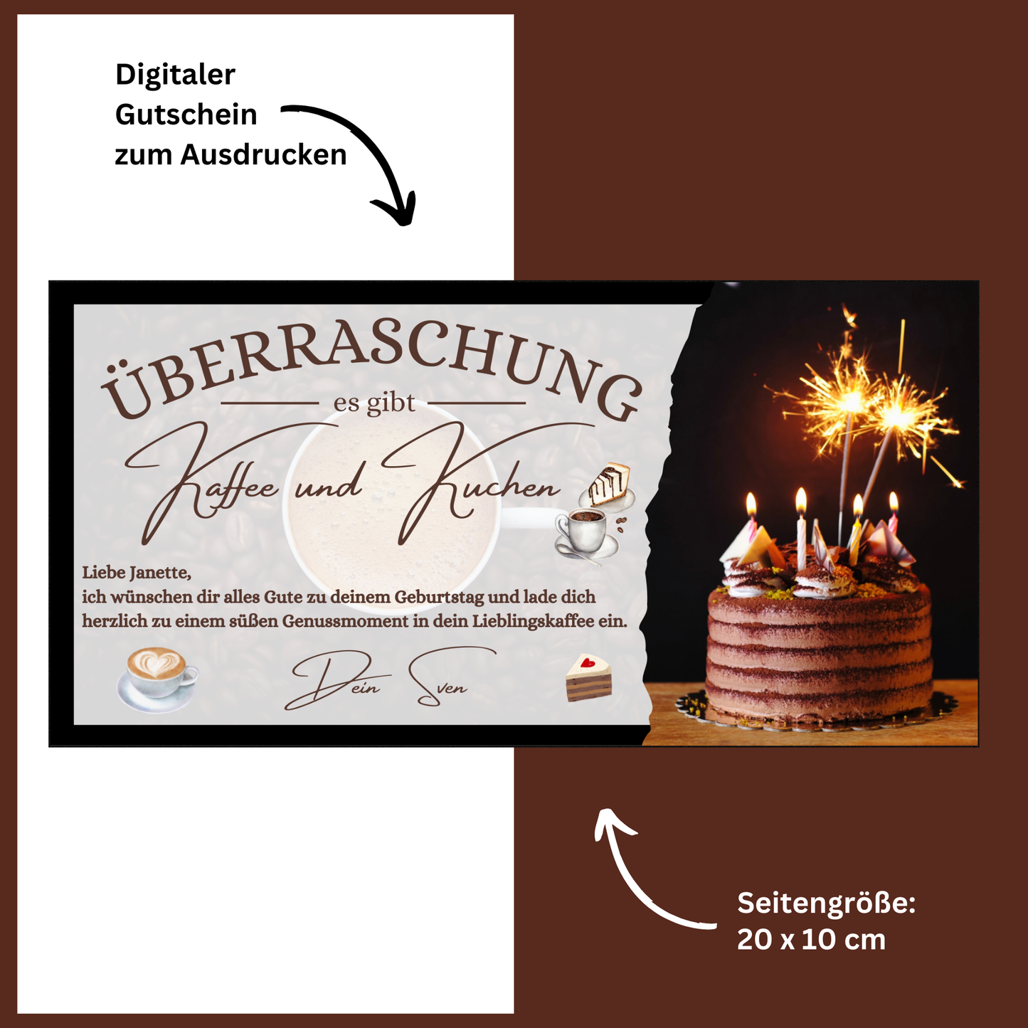 Gutschein - Kaffee und Kuchen Geschenkgutschein