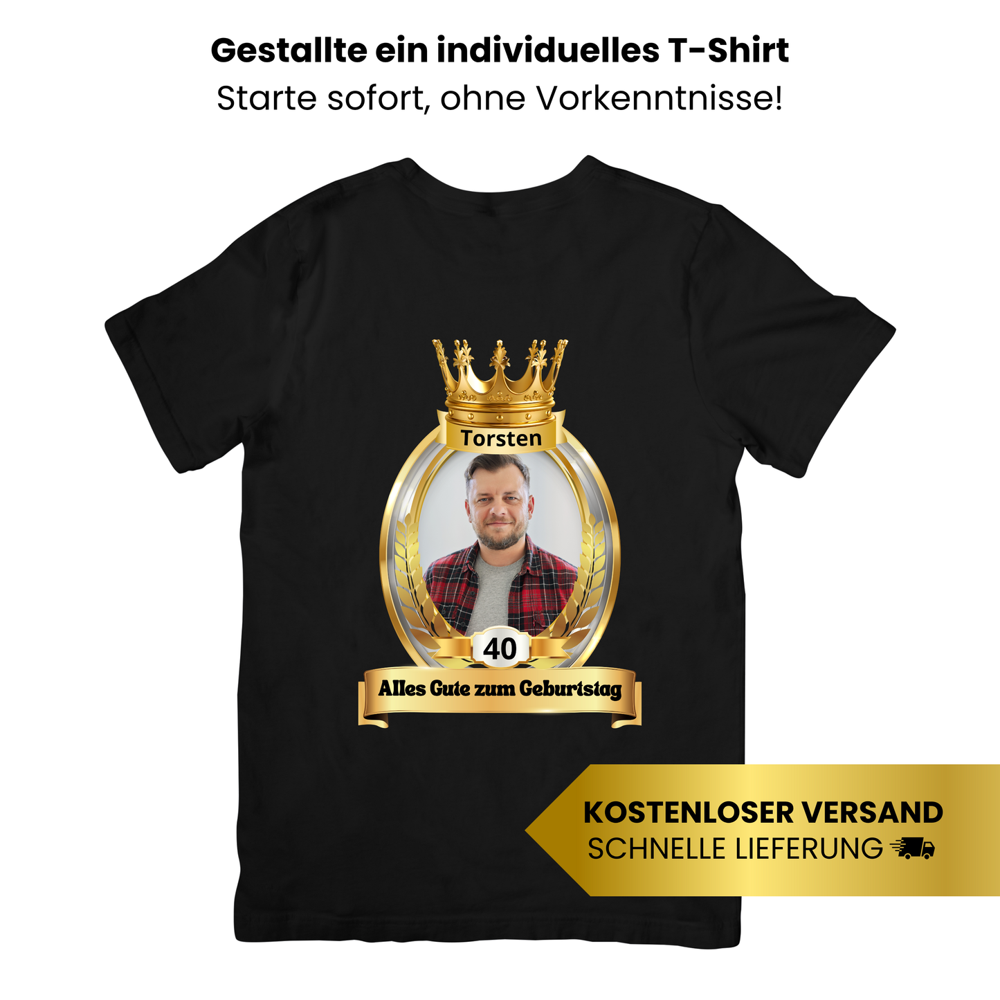 Party-T-Shirt zum 18. Geburtstag Krone