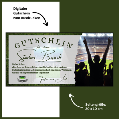 Gutschein - Stadion Besuch Fußballspiel Geschenkgutschein