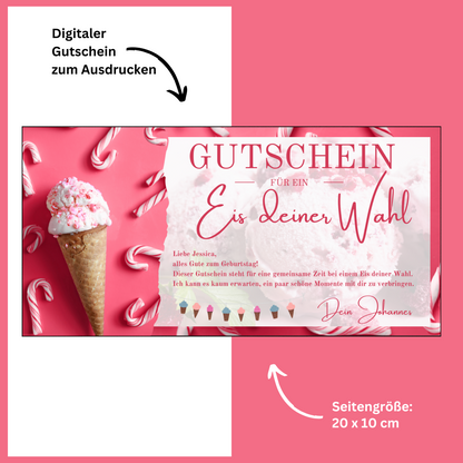Gutschein - Eis Essen Geschenkgutschein