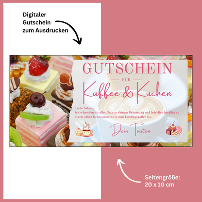 Gutschein - Kaffee und Kuchen Geschenkgutschein