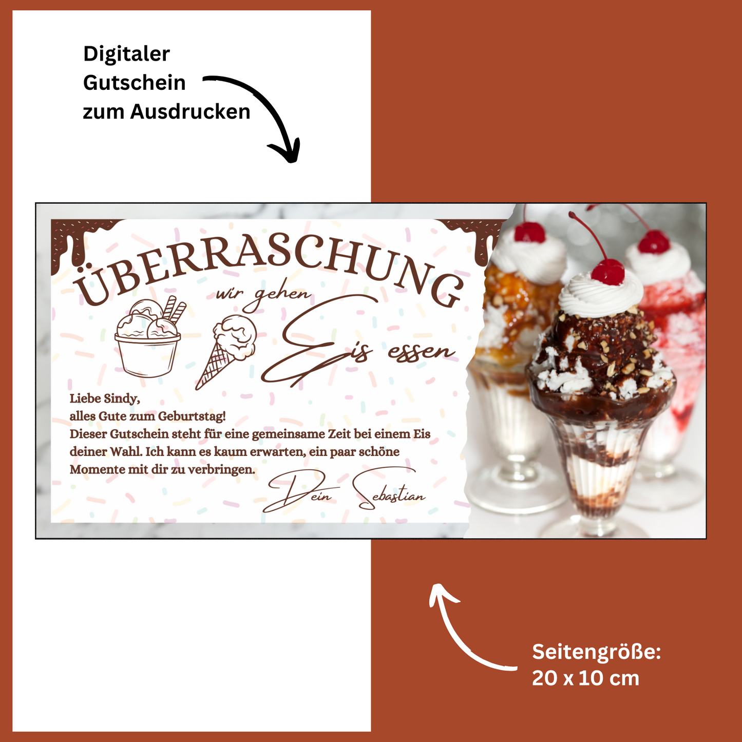 Gutschein - Eis Essen Geschenkgutschein