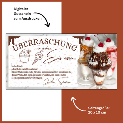 Gutschein - Eis Essen Geschenkgutschein