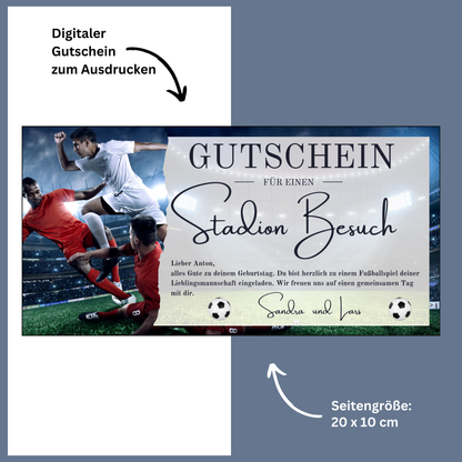 Gutschein - Stadion Besuch Fußballspiel Geschenkgutschein