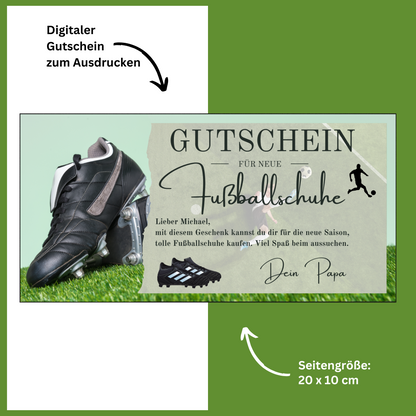 Gutschein - Geschenkgutschein für Neue Fußballschuhe