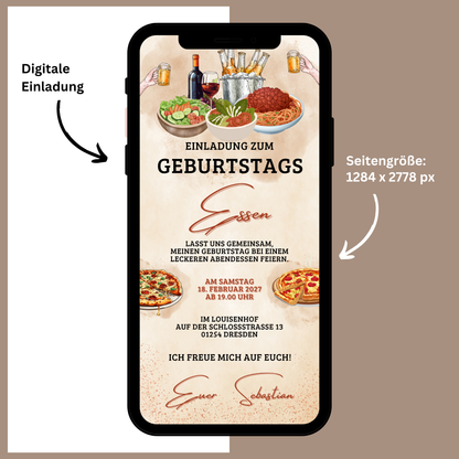 eCARD - Einladung Geburtstag Abendessen