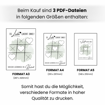 Geldgeschenk - "Die Liebe gewinnt immer" Hochzeitsgeschenkidee