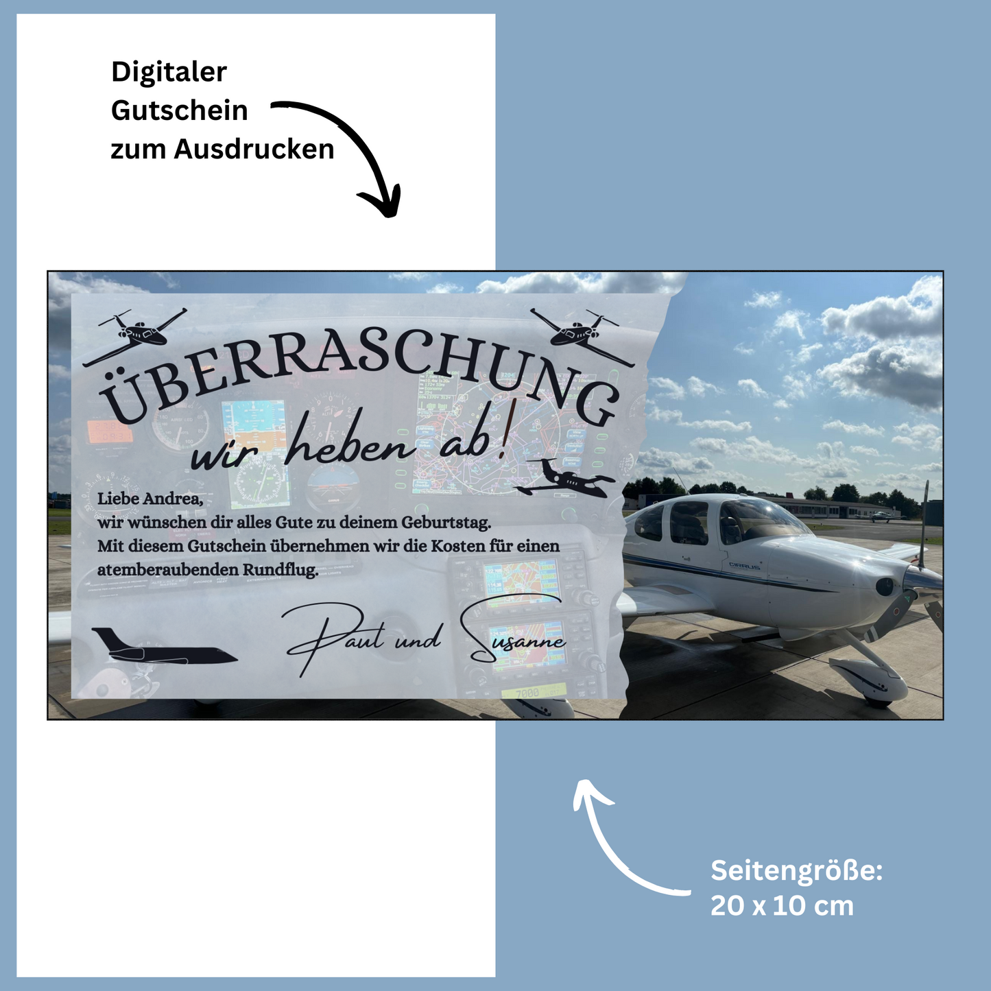 Gutschein - Flugzeug Rundflug Erlebnisgutschein
