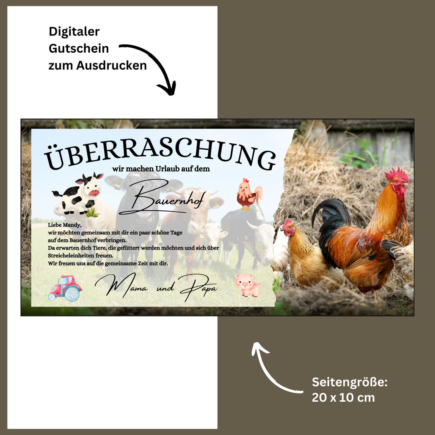 Gutschein - Urlaub Bauernhof