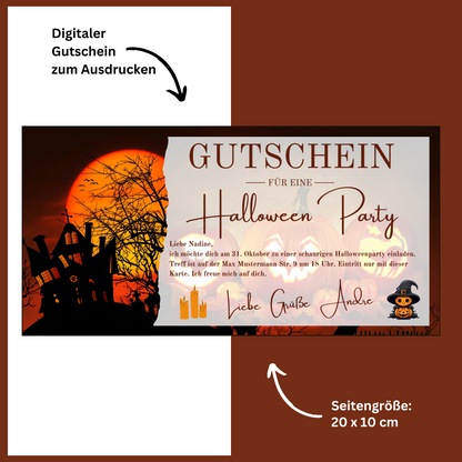 Gutschein - Halloween Party Geschenkgutschein