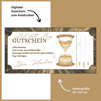 Gutschein - Gemeinsame Zeit statt Zeug als Geschenkidee