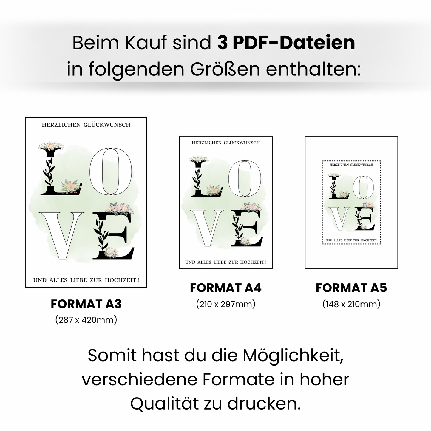 Geldgeschenk - Love Geschenkidee für die Hochzeit mit Blumen
