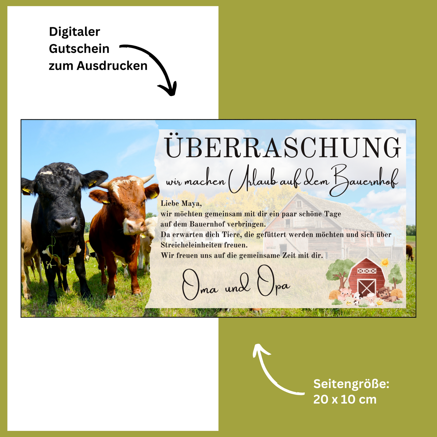 Gutschein - Urlaub Bauernhof