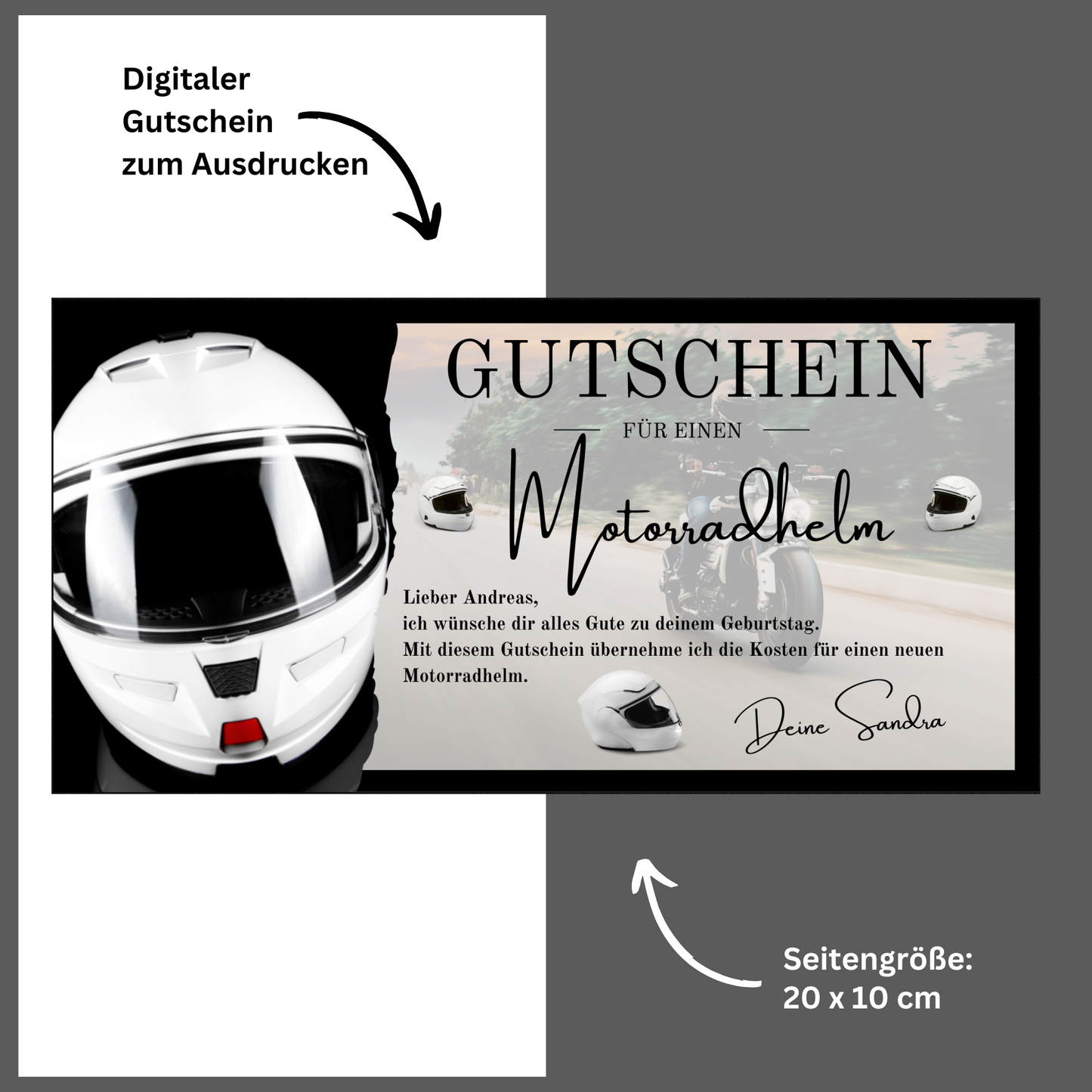Gutschein - Motorradhelm Geschenkgutschein