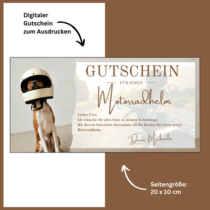Gutschein - Motorradhelm Geschenkgutschein
