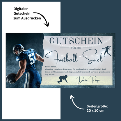 Gutschein - American Football Geschenkgutschein