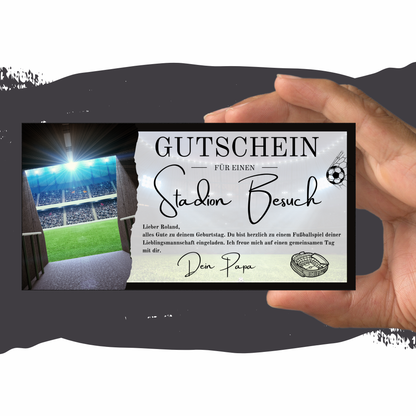 Gutschein - Stadion Besuch Fußballspiel Geschenkgutschein