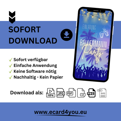 eCARD - Ballermann Party Einladungskarte