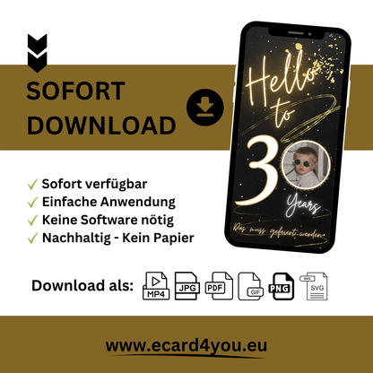 eCARD - Animierte Einladungskarte Geburtstag