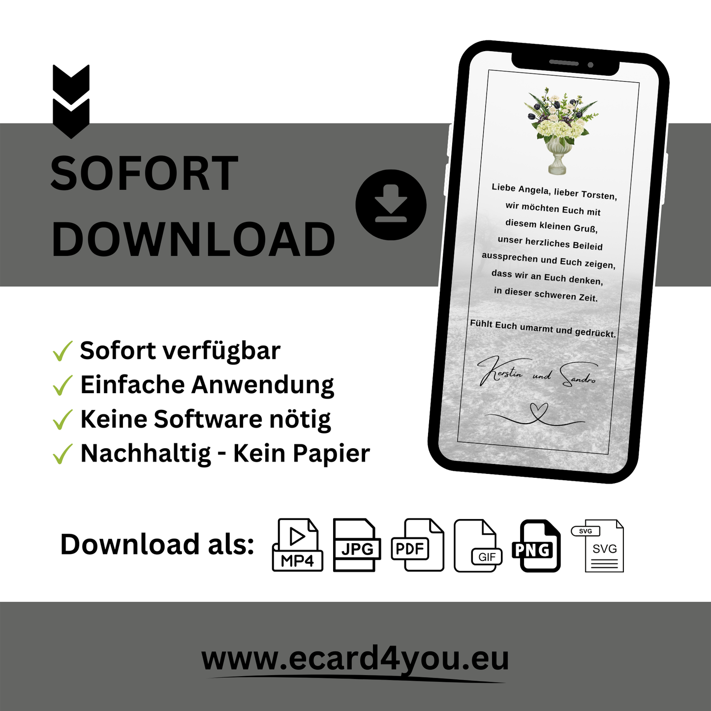 eCARD - Beileidsbekundung und Trauerkarte