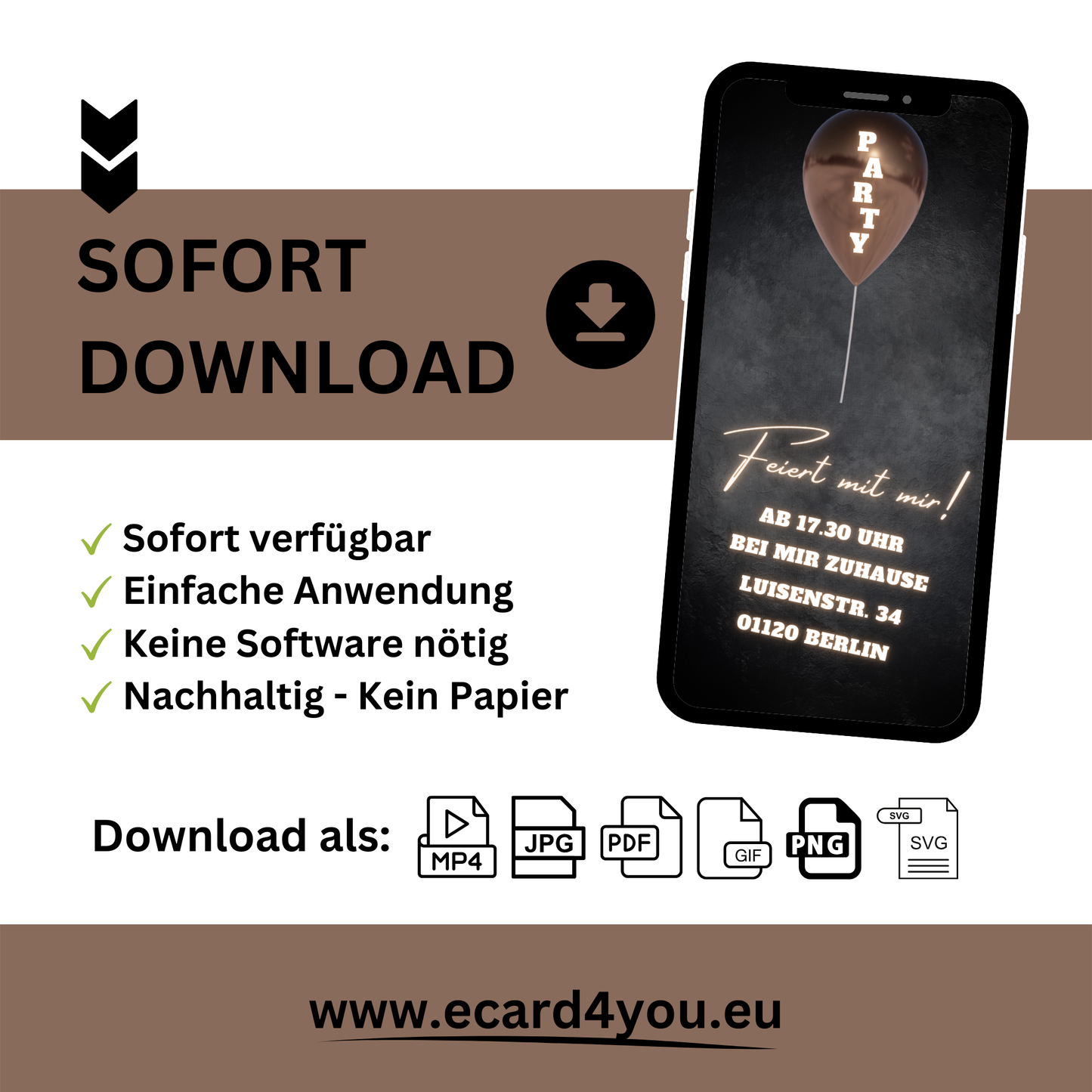 eCARD - Animierte Einladungskarte Geburtstag