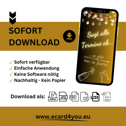 eCARD - Animierte Einladungskarte Geburtstag