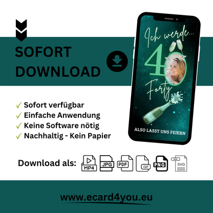 eCARD - Animierte Einladungskarte Geburtstag