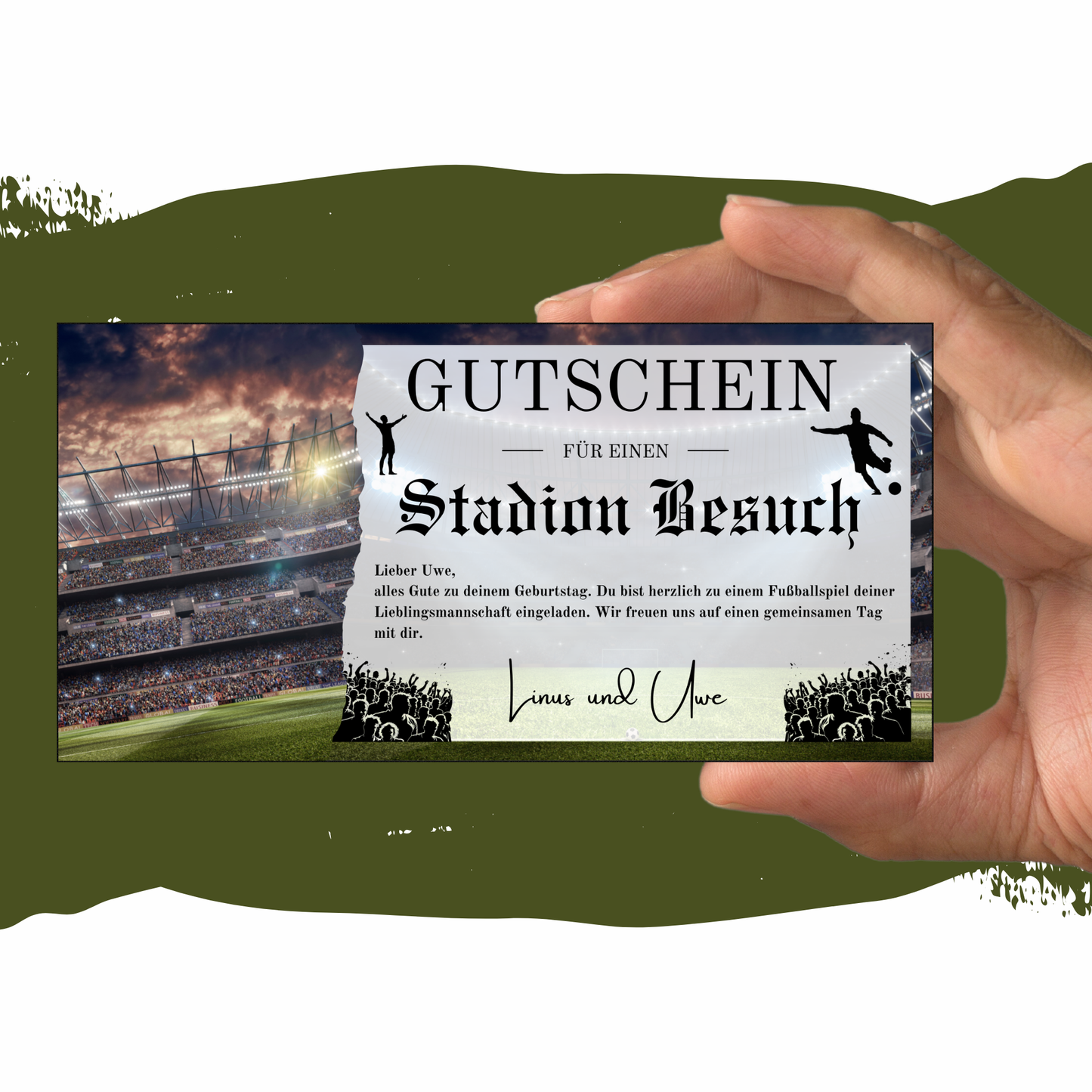 Gutschein - Stadion Besuch Fußballspiel Geschenkgutschein