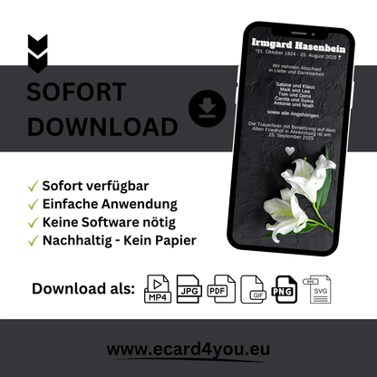 eCARD - Trauerkarte und Beileidsbekundung