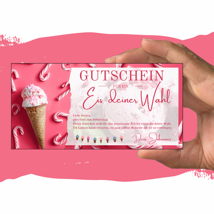 Gutschein - Eis Essen Geschenkgutschein