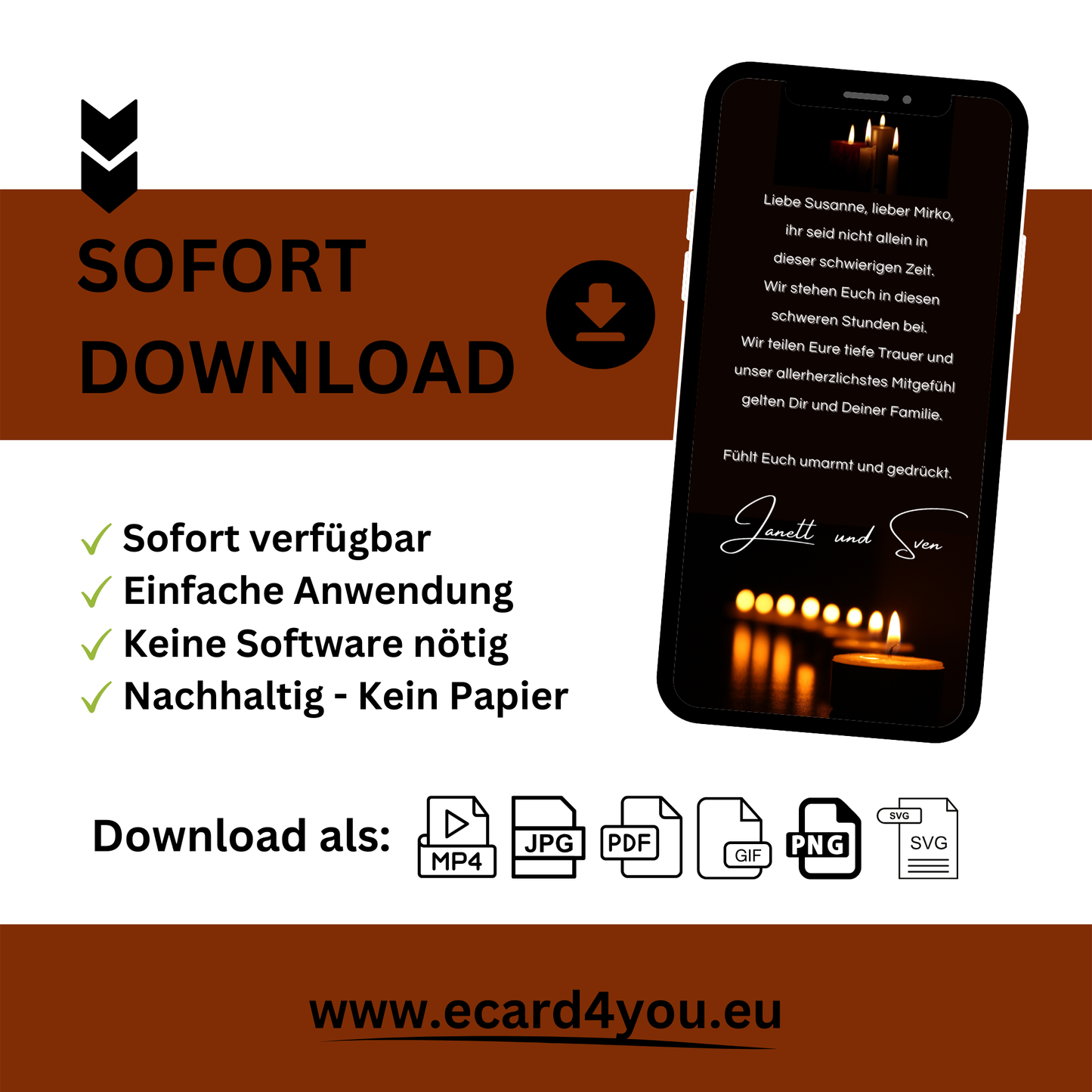 eCARD - Beileidsbekundung und Trauerkarte