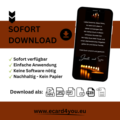 eCARD - Beileidsbekundung und Trauerkarte