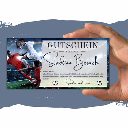 Gutschein - Stadion Besuch Fußballspiel Geschenkgutschein