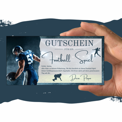 Gutschein - American Football Geschenkgutschein