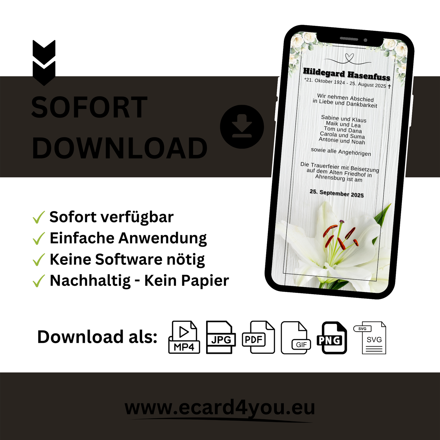 eCARD - Trauerkarte und Beileidsbekundung