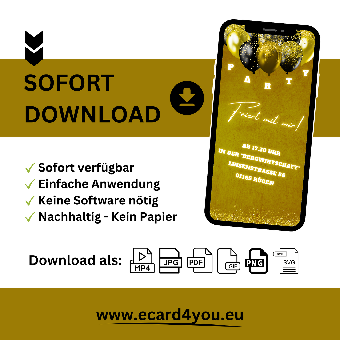 eCARD - Animierte Einladungskarte Geburtstag